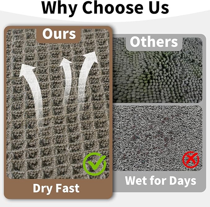 Waffle Runner Bath Mat - Long Boho Bathroom Rugs Non Slip Washable, Super Absorbent & Quick Dry, Soft Bath Mat Farmhouse Bathroom Decor, 24'' x 60'', Olive Green