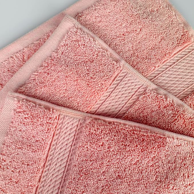 Superior Egyptian Cotton Plush & Absorbent, Face Towel Set of 6, Tea Rose | Quick Dry, Soft Luxury Towel Set, Bath Essentials for Bathroom, Guest Bath, Spa, 2 Piece Face, Madeline Towels