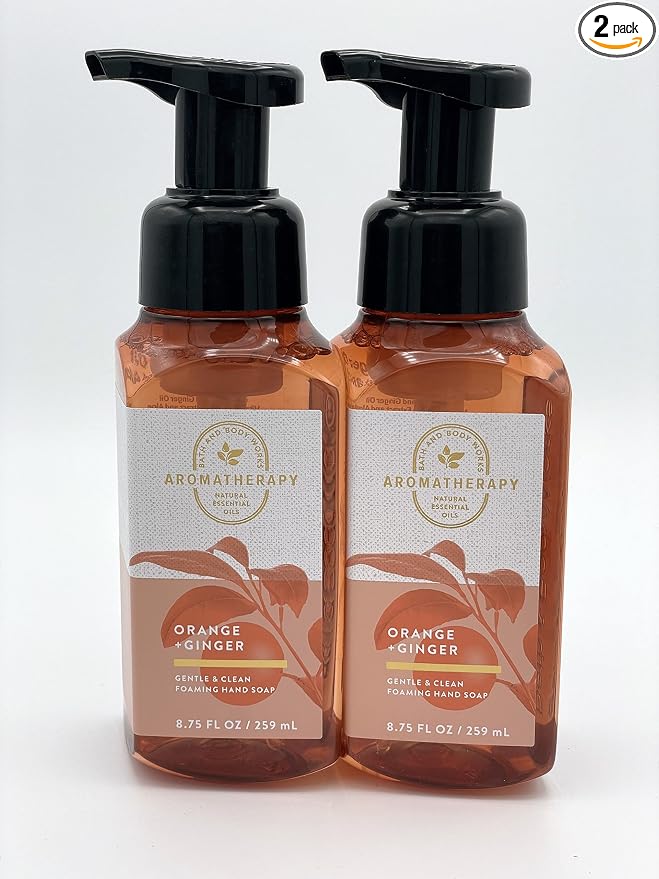 Bath and Body Works Gentle & Clean Foaming Hand Soap, 8.75 fl. oz. (Aromatherapy Orange Ginger, 2-Pack)