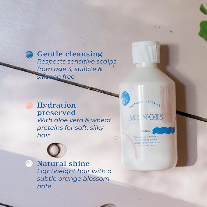 MINOIS PARIS Gentle Kids Shampoo with Aloe Vera & Orange Blossom | Natural Non Toxic Shampoo for Toddler & Children | Hydrating Organic Hair Care | Made in France 10.14 fl oz