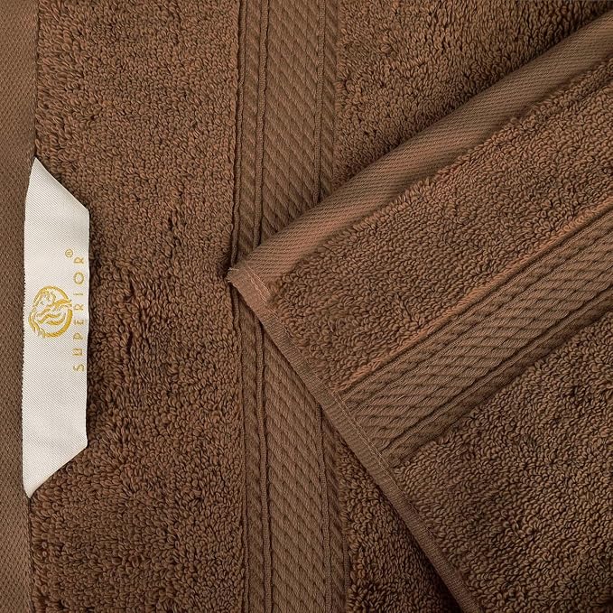 SUPERIOR Egyptian Cotton Pile Plush Bath Sheet, 2 Piece Set, Chocolate | Highly Absorbent, Ultra Soft Luxury 800 GSM Towel Set for Bathroom, Shower, Hotel Essentials Oversize Plush Madeline Towels