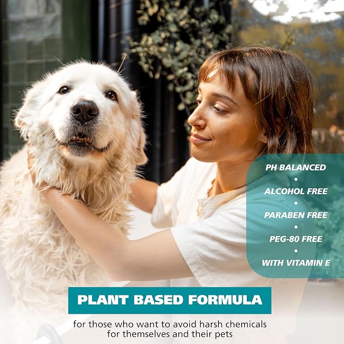 Wahl USA Extra Gentle Hypoallergenic Dog Shampoo – Plant Based for Sensitive Skin - pH Balanced, Alcohol Free, Paraben Free, PEG-80 Free Formula - Fragrance and Dye Free, 24 Oz – Model 3025811