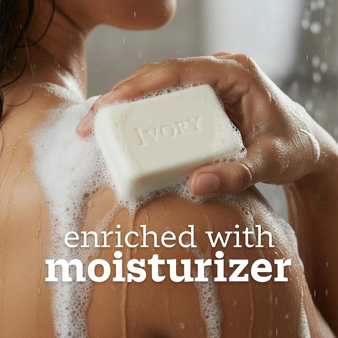 Ivory Sensitive Bar Soap, Designed for Whole Family, Fragrance Free, 99.44% Pure Formula, Plant-Based Cleanser, Made Without Heavy Perfume, Parabens, Phthalates, For All Skin Types, 3.17 oz (10 Count)