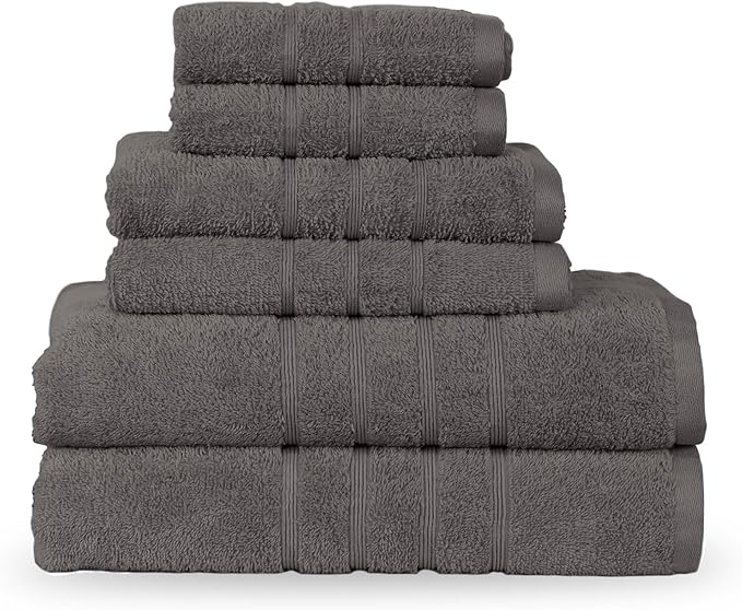 Martex Ultimate Performance 6-Piece Towel Set, Eiffel Tower | 100% Cotton, Supersoft & Absorbent, Low-Linting, Easy Care, Versatile, 2 Bath Towels, 2 Hand Towels, 2 Wash Cloths