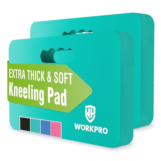 WORKPRO Extra Thick Kneeling Pad,2 Pack, 17.5 x 11 x 1.5 in | Robin's Egg Blue, Soft NBR Foam Cushioning for Knee, Large Foam Kneeler Mat for Gardening, Exercise, Workout Supplies