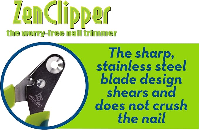 Zen Clipper Pet Nail Clipper for Dogs – Dog Nail Clipper for Safer Dog Grooming and Nail Care - Clean, Quiet, and Easy-to-Use Stainless Steel Dog Nail Trimmer - (5mm Hole)