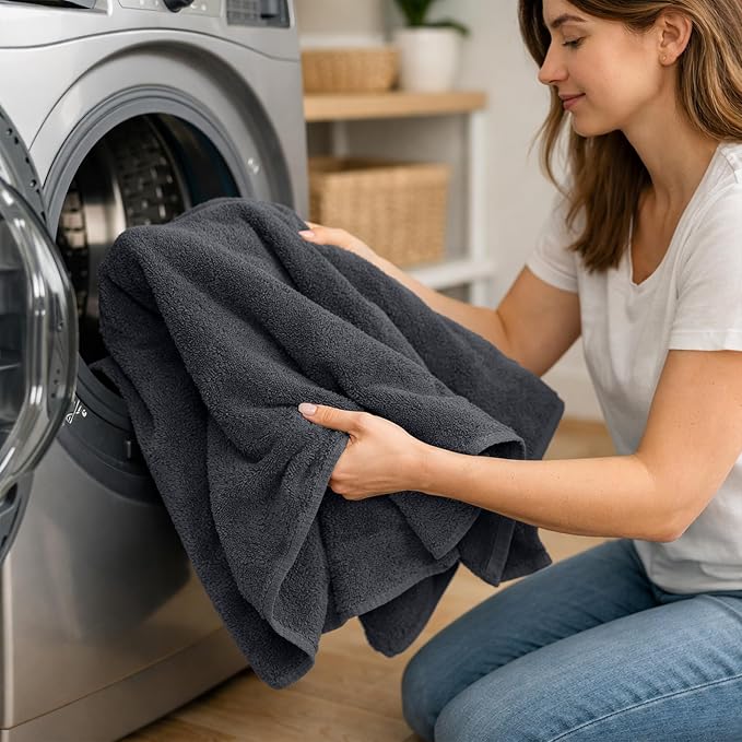RIVERSIDE Pack of 1 Jumbo Bath Sheet 40 x 80 Inches 100% Cotton Oversized Bath Towel for bathroom, Extra Large & Lightweight, Soft & Absorbent, Quick Dry, Perfect to Wrap Yourself in - (Charcoal Gray)