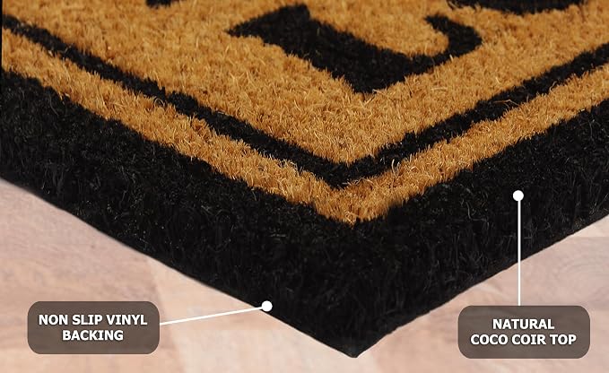 Croft&Cane Coco Coir Doormat - 17x30 Live Laugh Leave Funny Front Door Mat - Heavy Duty Non Slip Backing - Natural Coir Dirt Trapper - Low Profile Indoor Outdoor Entryway Rug - High Traffic Mat