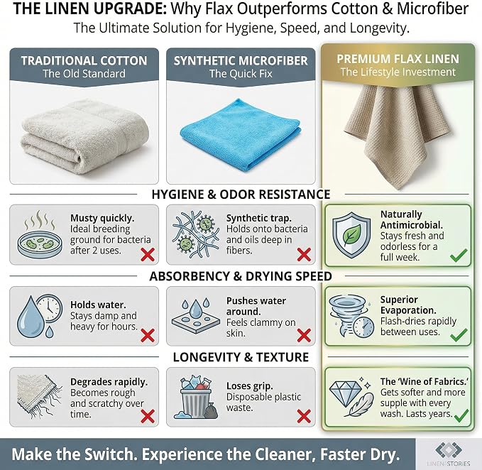 100% Linen Bath Sheet 35x70-inch - Waffle Weave Linen Bath Towel Oversized - Lightweight Absorbent Thin Waffle Bath Sheets Towels for Adults - Quick-Drying XL Travel Towel Extra Large