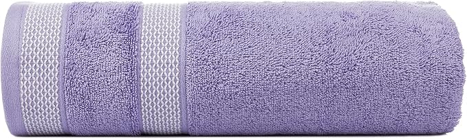 CASA COPENHAGEN Solitaire 6Pcs 100% Egyptian Cotton Large Designer Towels Gift Set- Purple Rose - Pink, 600GSM, 2Bath 2Hand 2Washcloths, Bath Towels for Bathroom Set for Women & Men