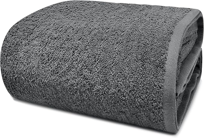 DAN RIVER Pack of 1 Jumbo Bath Sheet 40x80 Inches, Extra Large Gray Bath Towels Oversized, Absorbent Cotton Towels for Bathroom