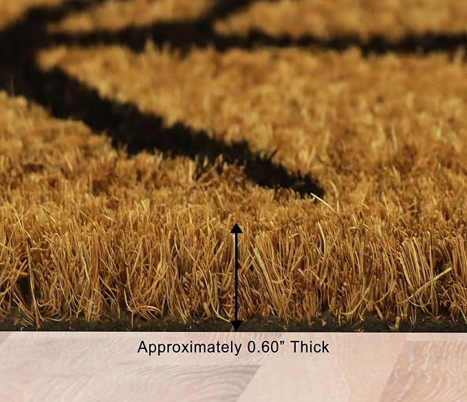 Croft&Cane Welcome Birds Coir Doormat – Non Slip Natural Coco Coir Door Mat - Low Profile Vinyl Backed Front Doormat - Indoor Outdoor Entryway Rug - 17 x 30 Inches