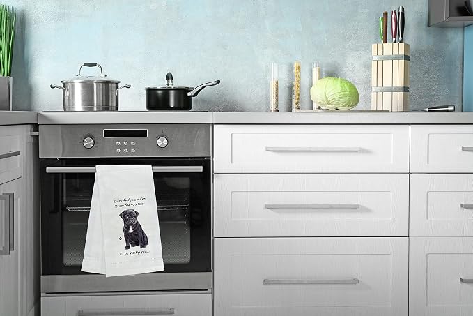 E&S Imports Black Pug Kitchen Towels - Soft, Highly Absorbent - Black Pug Gifts - Dish & Tea Towels - Reusable, Quick Drying - 100% Natural Cotton - For Pet Lovers