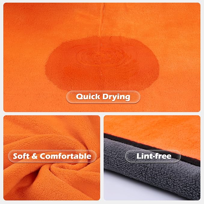 MICOOYO Dog Towels for Drying Dogs 3 Pack, Ultra Absorbent Microfiber Pet Bath Blanket | Quick Dry Towel for Dogs and Cats, 28"x40", L