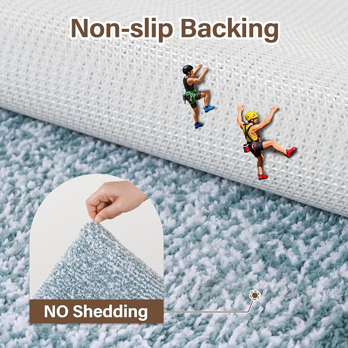Bathroom Rugs 48x17 Non Slip Washable, Dusty Blue Bath Mat for Bathroom Floor Tub, Soft Absorbent Quick Dry Mats for Shower, Bathtub,Home Decor