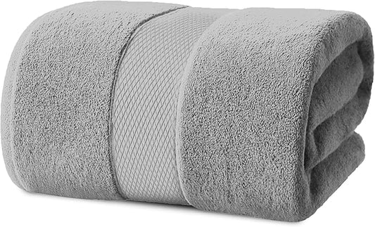 Infinitee Xclusives – Luxury Bath Sheets Towels – 1 Pack 600 GSM (35X70 Inches) – 100% Ring Spun Cotton Large Bath Towels for Bathroom (Charming Grey, Bath Sheets - Pack 1)