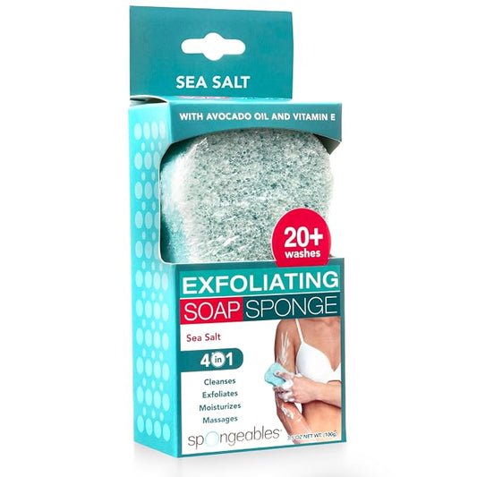 Spongeables Body Wash in a 20+ Wash Sponge, Sea Salt, 1 Count