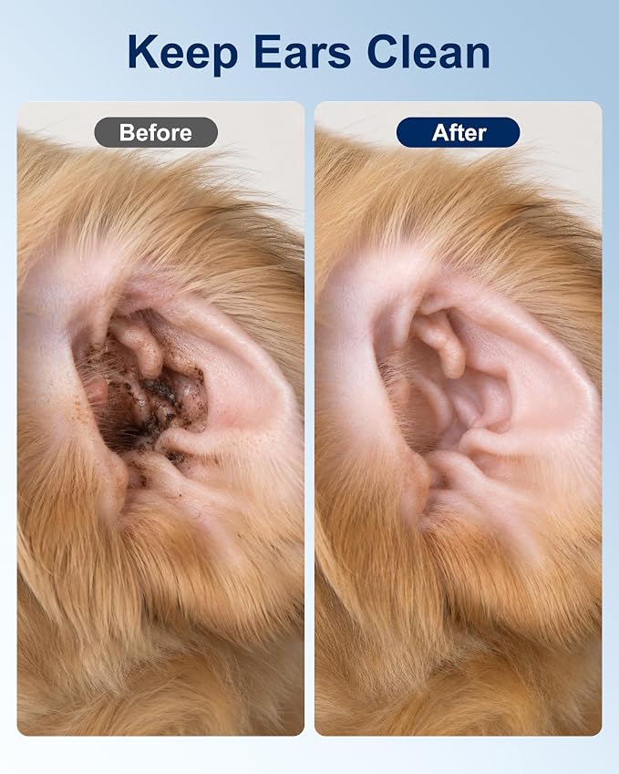 Dog Ear Cleaner, Gentle Daily Ear Care, Clean Solution for Routine Maintenance Wax Removal Puppy & Sensitive Skin Safe -235ml 2bottles