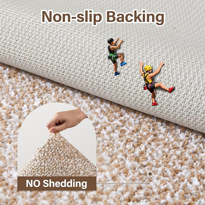 60x24 Long Bathroom Rugs Washable Non Slip, Beige Bath Mat for Bathroom Floor Tub, Soft Absorbent Quick Dry Mats for Shower,Bathtub,Home Decor