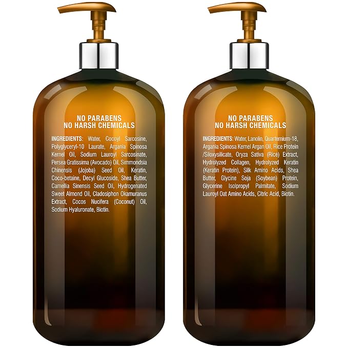 MAJESTIC PURE Argan Oil Shampoo and Conditioner Set | Nourishing & Promotes Soft and Silky Hair | Sulfate Free | For All Hair Types, Men and Women - 2 x 16 fl oz