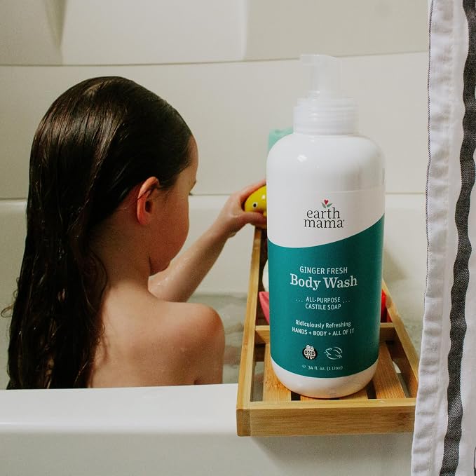 Earth Mama Ginger Fresh Hand & Body Wash - Foaming Hand Soap Refill - 34 fl oz - Made with Organic Herbs and Oils