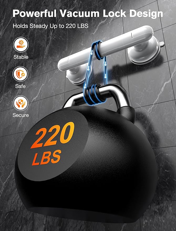 Grab Bars for Bathtubs and Showers, Shower Handles for the Elderly and People in Need, 2026 Upgraded Rubber Suction Cup with Maximum 350 lbs Suction Power, No Drilling-(White-1 Pack)