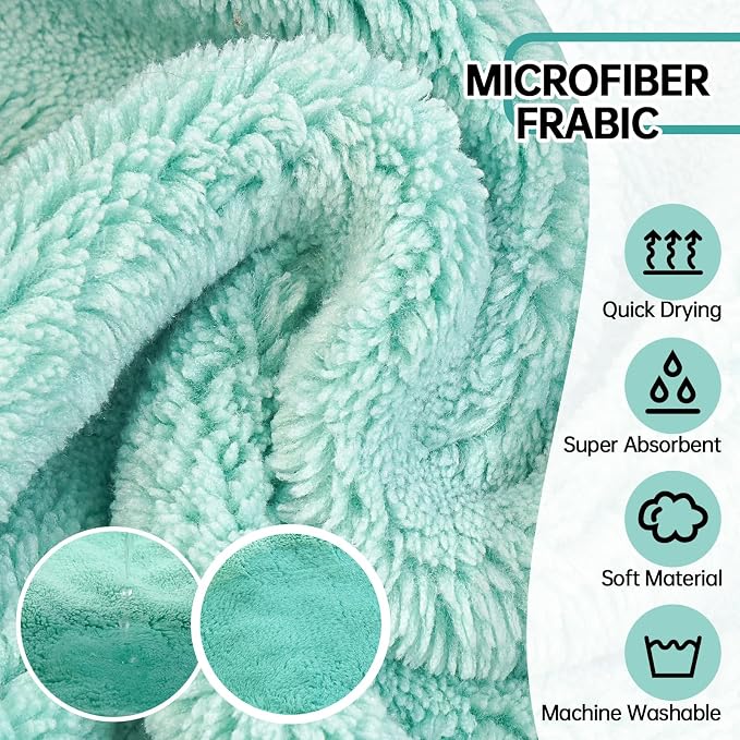 Microfibre Dog Drying Coat, Super Absorbent Towel, Magic Sticker & Belly Strap - Dog Robes for After Bath, Small to Large Sizes