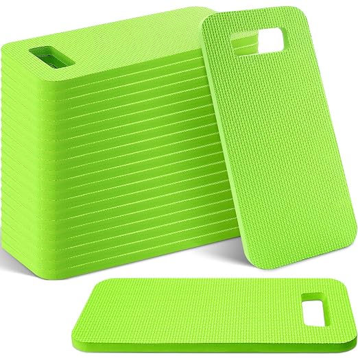 Riakrum 20 Pcs Garden Kneeling Pad Garden Knee Pad Thick Foam Knee Mat Waterproof Cushion for Kneeling Multi Functional and Church Kneeler for Praying, Baby Bath, Yoga, 15.4 x 6.7 Inch (Green)