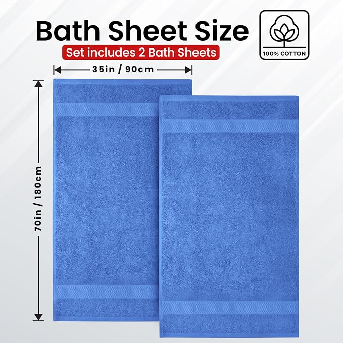 Infinitee Xclusives Jumbo Bath Sheets Towels for Adults – 600 GSM (35X70 Inches)– 100% Ring Spun Cotton, Soft and Absorbent Large Bath Towels for Bathroom