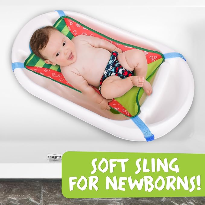 Cocomelon Baby 3-in-1 Sling and Seat Bath Tub with Removable Infant Support, Convertible Infant to Toddler Bath Tub with Seat, Shower Gift, Ages 0-24 Months