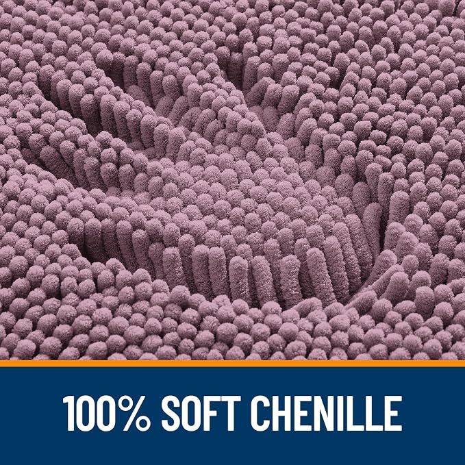 OLANLY Large Bathroom Rugs 50x30, Extra Soft Absorbent Chenille Bath Rugs, Rubber Backing Quick Dry, Machine Washable Bath Mats for Bathroom Floor, Tub and Shower, Home Decor Accessories, Deep Plum