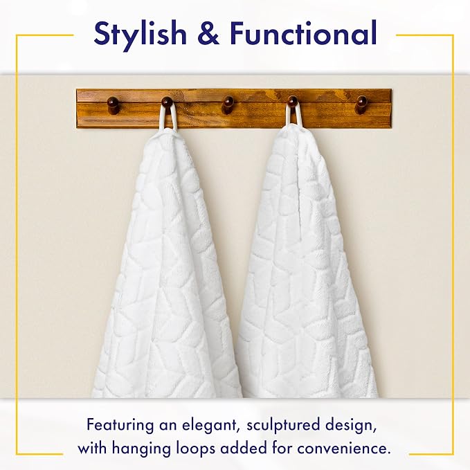 Alusa Home Ultra Soft & Stylish 700 GSM Luxury Hand Towel Set (6 Pieces - 30 x 16 in.) - 100% Zero-Twist, Long-Staple Cotton - Remarkably Absorbent (Granite Grey)