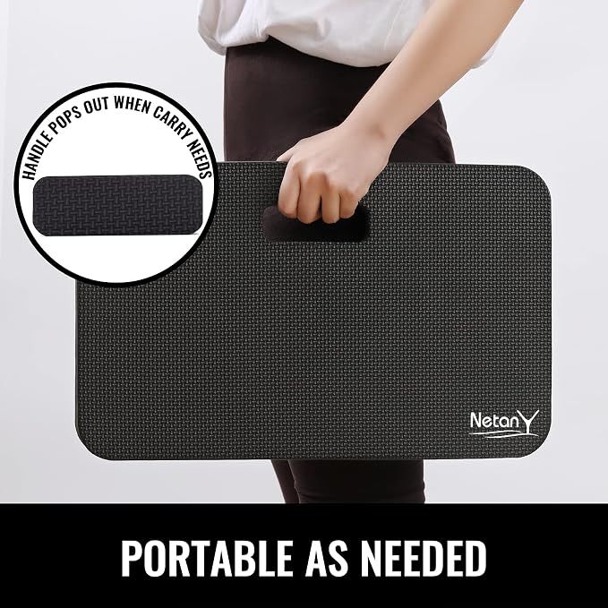 NETANY Extra Thick Kneeling Pad for Gardening, Comfortable Knee Pad Cushion, Extra Large Foam Kneeler Mat for Gardening, Baby Bath, Workout, Exercise & Yoga, Mechanic, 17.8 x 11 x 1.5 in, Black