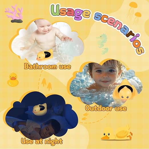 Baby Bath Thermometer - Digital Floating Water Thermometer with LED Display & Color Temperature Alerts, Rechargeable Bath Toy for Infant Bathtub Safety, Newborn Bath Essentials Gift