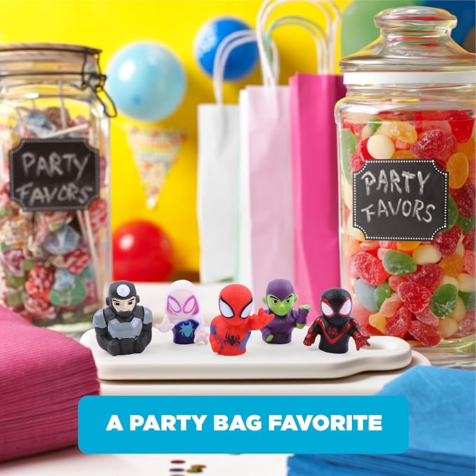 Spidey & His Amazing Friends 10 Piece Finger Puppet Set - Party Favors, Educational, Bath, Floating Pool, Beach Toys, Playtime