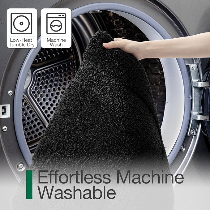 LUMI Ultra Soft Bathroom Rugs Non Slip with Rubber Backing, Absorbent Washable Bath Mat Quick Dry, Upgraded Premium Microfiber Plush Carpet for Bathtub and Shower Floor, Black, 24x36