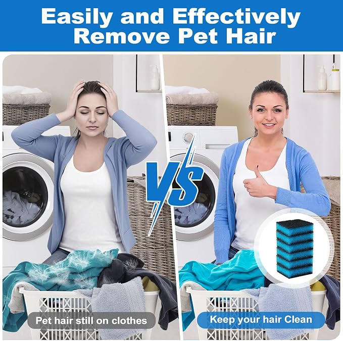 6PCS Reusable Pet Hair Remover for Laundry & Dryer – Dog and Cat Fur Catcher Lint Remover Balls for Washing Machine – Eliminates Hair, Dander, Fluff from Blankets, Sheets, Jackets & Baby Clothes