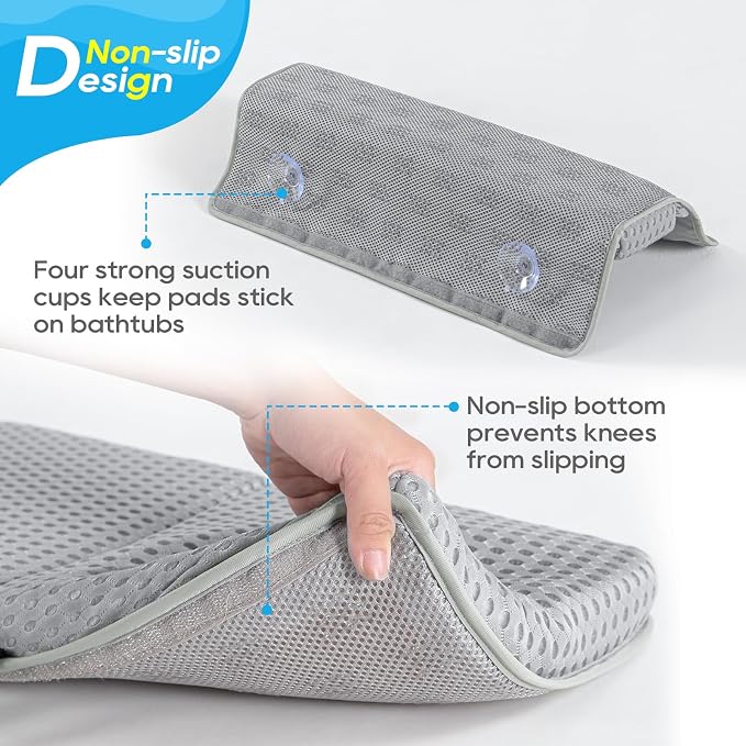 OS OMYSTYLE Baby Bath Kneeler Pad Set, Light Grey