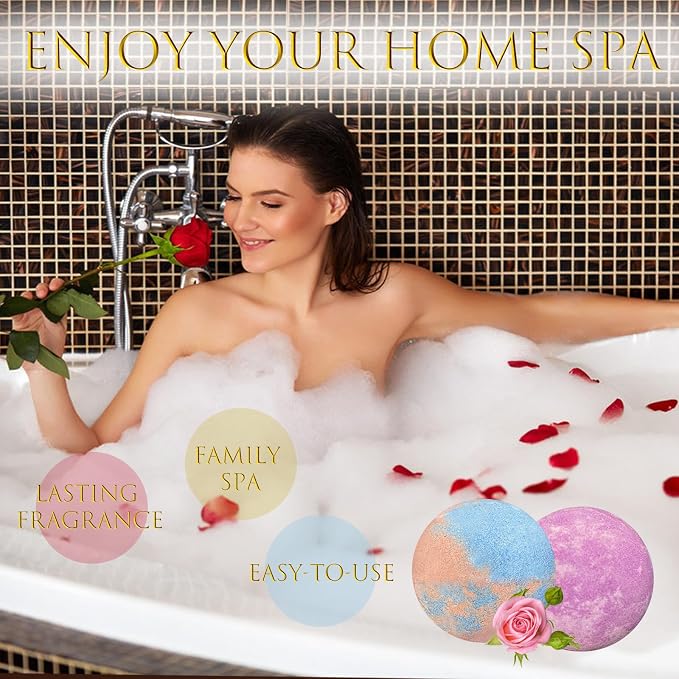 Bath Bombs for Women Gift Set, 15 Pcs Handmade Bubble Bathbombs, Shea & Coco Butter Dry Skin Moisturize, SPA Relaxing Gifts for Women & Men, Her, Girls, Wife, Birthday