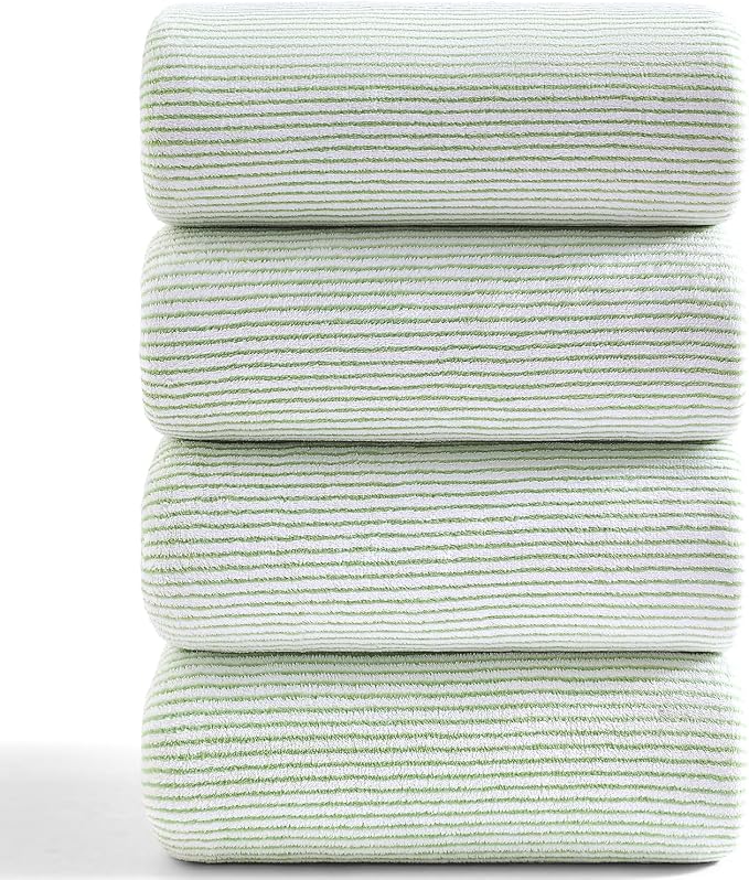 4 Piece Bath Towel Set 35"x70"Oversized Bath Towel for Bathroom Ultra Soft Fluffy Extra Large Bath Sheet Luxury Premium Bathroom Towel Highly Absorbent Quick Dry Shower Towel for Hotel Spa,Green White