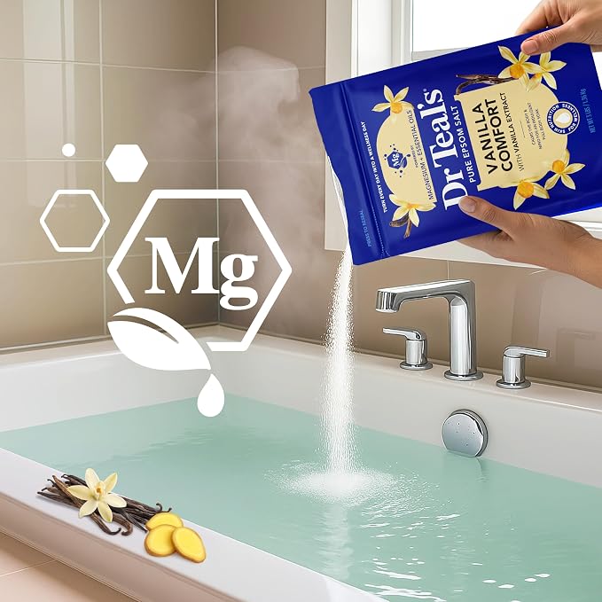 Dr Teal's Epsom Salt Magnesium Soak, Vanilla Comfort, 3 lbs