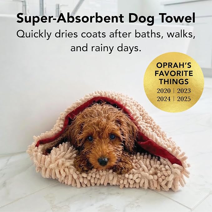 PRIDE AND GROOM The Towel – Thick, Soft, Super Absorbent Microfiber Towel for Dogs & Pets that is Quick Drying, Holds 7 Times its Weight in Water and Has Dual Pockets for Your Hands