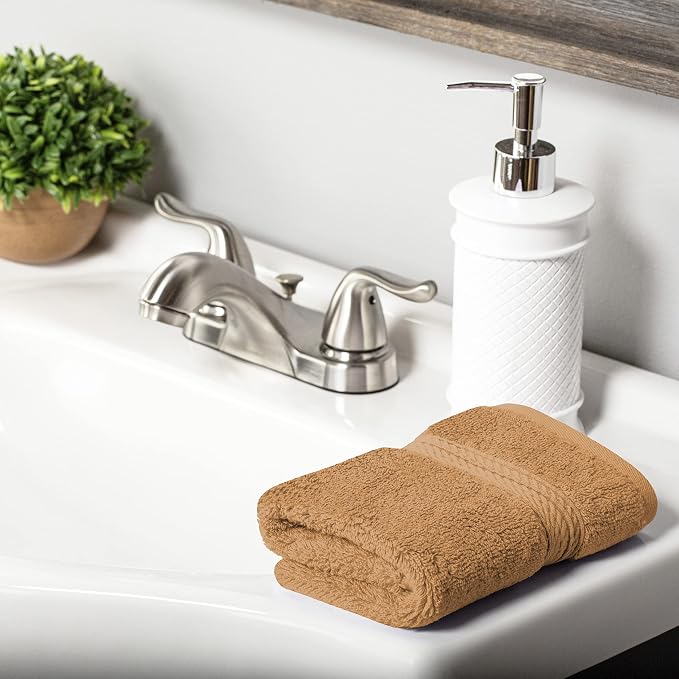 SUPERIOR Egyptian Cotton Ultra Plush & Absorbent, 10 Piece Set, Rust | Quick Dry, Soft Luxury Towel Set, Bath Essentials, Guest Bath, Spa, 2 Bath, 4 Hand, 4 Face Towels, Madeline Towels