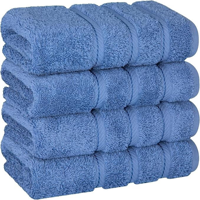 American Soft Linen 100% Cotton Luxury Turkish Towels, 4 PC Hand Towel Set | Soft Absorbent Quick Dry OEKO Tex Standard 100 Certificated Durable Machine Washable Breathable Premium Hotel Quality