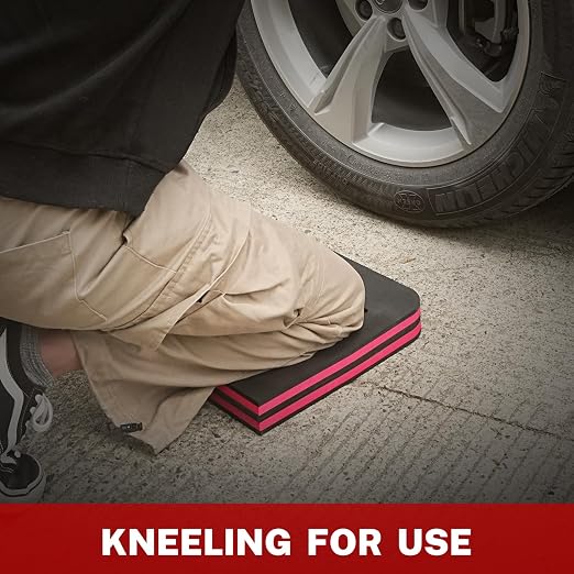 TOMMARS 0.9-Inch Thick Foldable Kneeling Pad, 23.6 x 15.7 Inches | High-Density PE Foam Knee Cushion with 2 Pockets, Double-Sided Nonslip Surface and Carry Handle for Gardening and Repairs