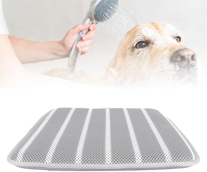 Shower Bench Cushion Seat Shower Chair Pad Shower 4D Mesh Fabric Breathable Shower Chair Pad Gray White Striped for Shower Benches Sitting