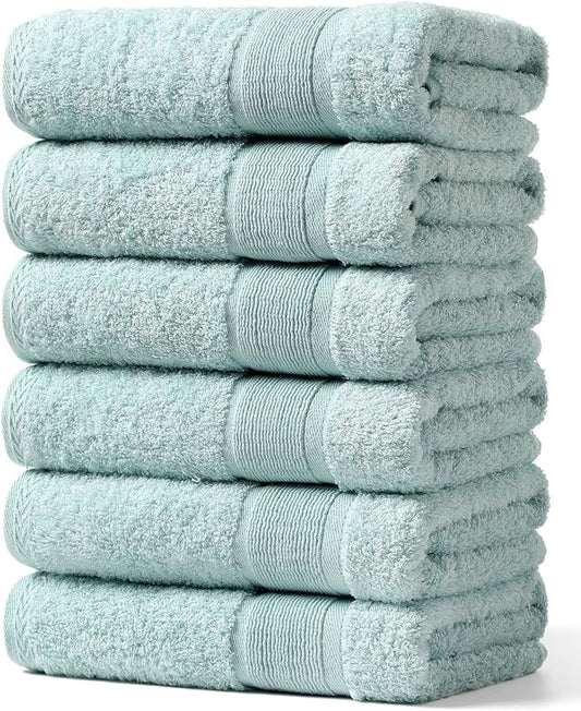 Aibaser Hand Towels-16x30inch - Lightweight and Highly Absorbent Hand Towels for Bathroom, Travel, Gym, Shower and Spa (Blue)