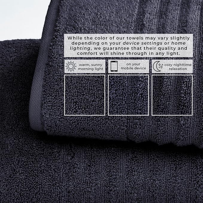 Great Bay Home 2 Pack Bath Sheet Set - 100% Cotton Towel Set - Absorbent & Quick-Dry Oversized Towels for Bathroom (Navy Blue)