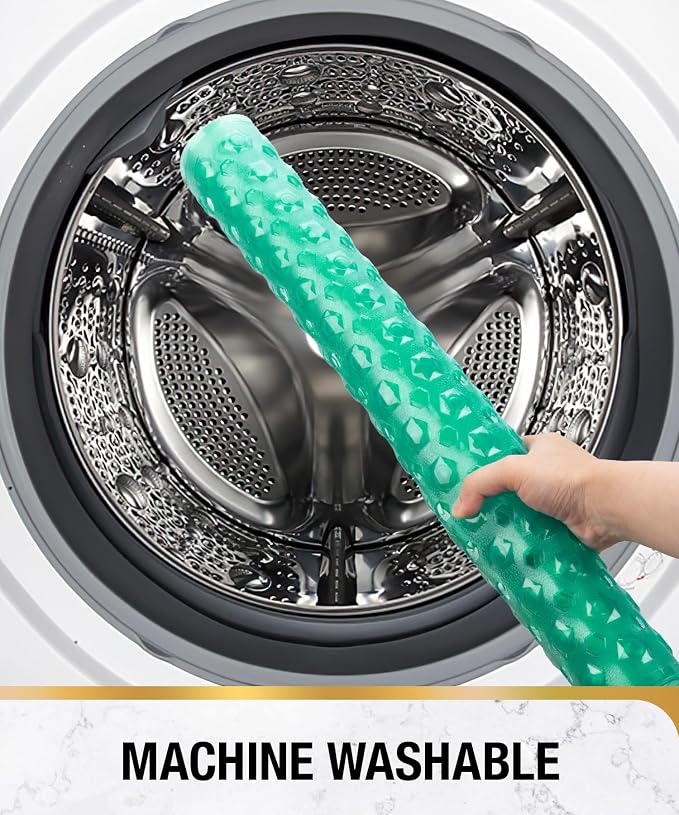 HITSLAM Shower Mat Anti Slip, Square Bath Mat for Tub Non Slip with Suction Cups and Drain Holes, 21x21 Inch Bathroom Shower Stall Floor Mat, Machine Washable, Soft on Feet, Green