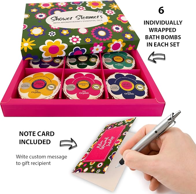 Shower Steamers for Women Gift Set, 24pc Shower Bombs Aromatherapy Gift Set w/Organic Essential Oils. Shower Melts, Bath Bombs for Shower, Birthday Gifts, Individually Wrapped & 4 Boxes of Pack of 6